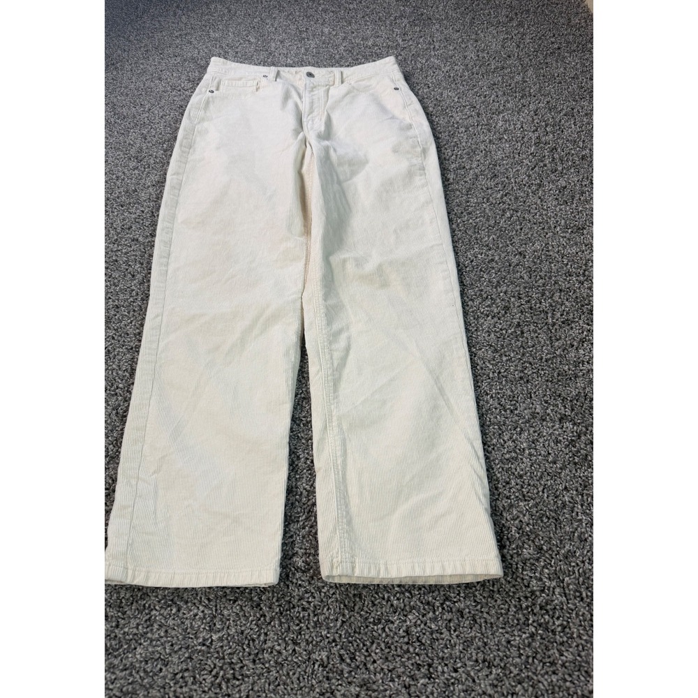 American Eagle Mom Straight Corduroy Pants Women's Size 10 Beige